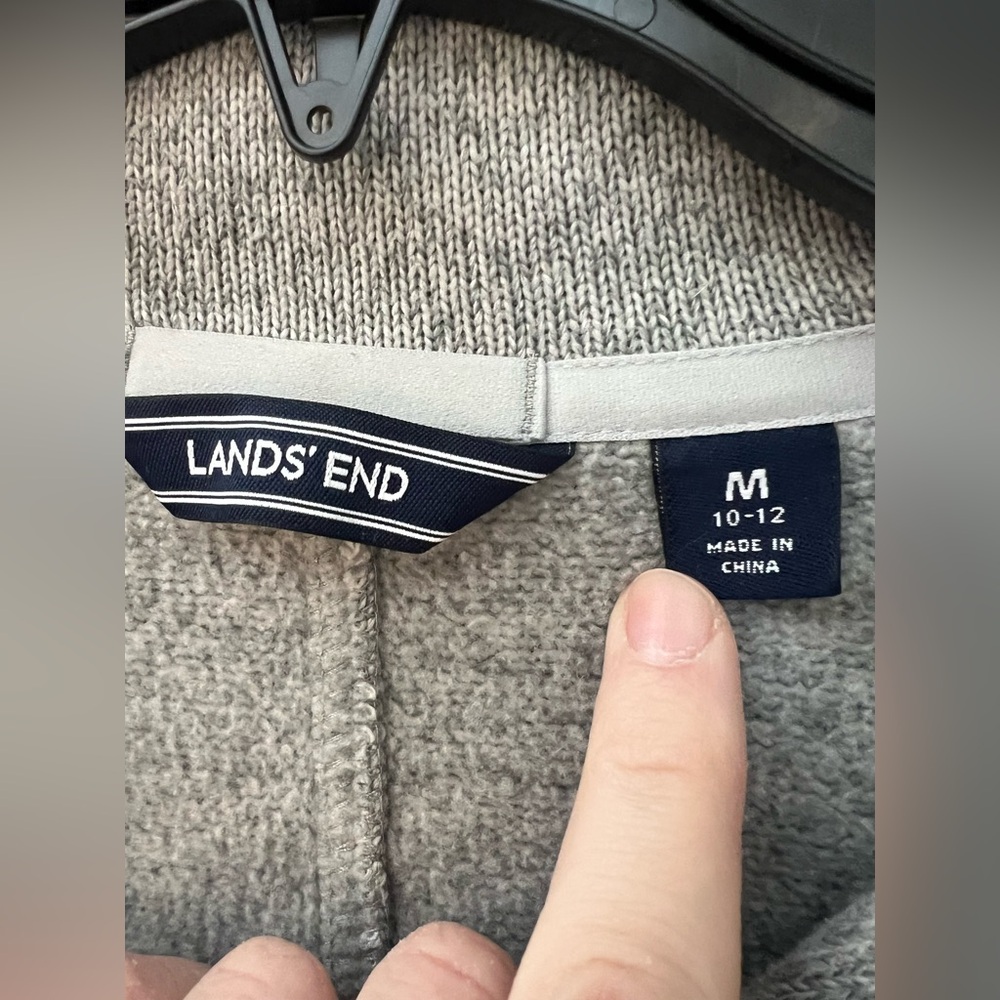 Land's End Women's Sweater Fleece Grey Coat Size M - Picture 8 of 11